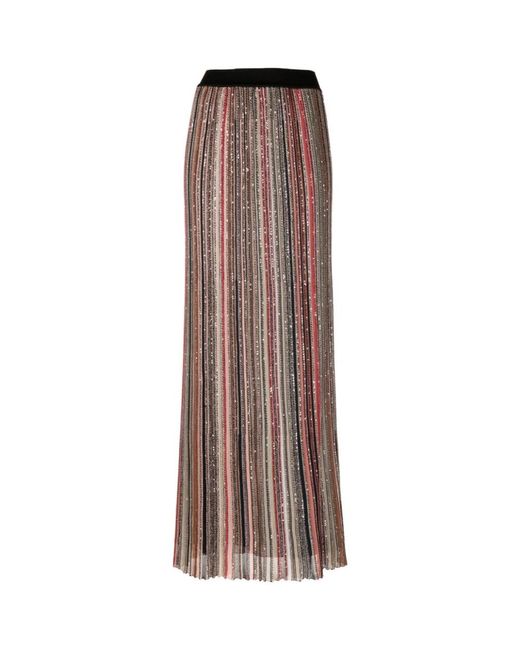 Missoni Brown Striped Long Skirt