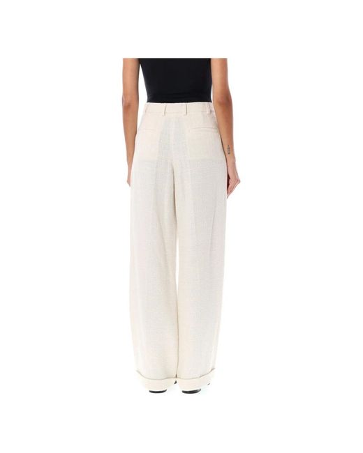 A.P.C. White Wide Trousers