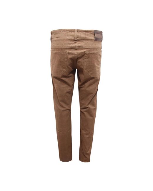 Siviglia Brown Slim-Fit Trousers for men