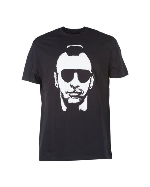Neil Barrett Schwarz weiß mohican gangsta t-shirt in Black für Herren