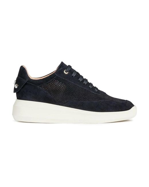 Geox Leer D Rubidia Trainers Sneakers in het Blauw - Lyst