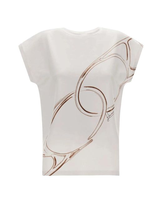 Herno Tops ,Wit ,Katoen T-Shirt Van Interlock Jersey in het White