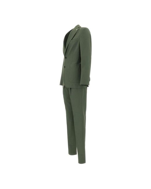 Manuel Ritz Green Single Breasted Suits for men