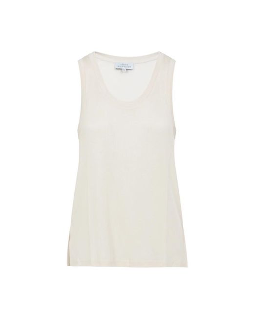Studio Nicholson White Sleeveless Tops