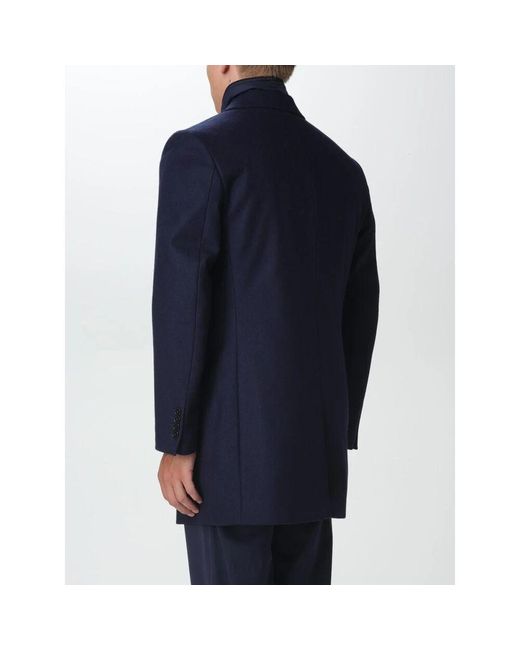 Single-Breasted Coats di Fay in Blue da Uomo