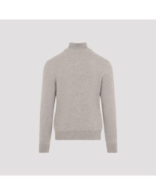 Brioni Gray Round-Neck Knitwear for men