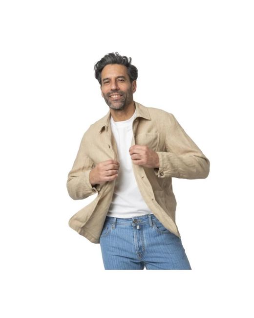Altea Licht Button-Up Overhemd in het Natural voor heren