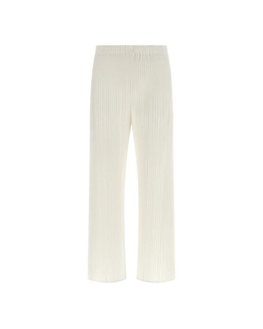 Issey Miyake White Wide Trousers