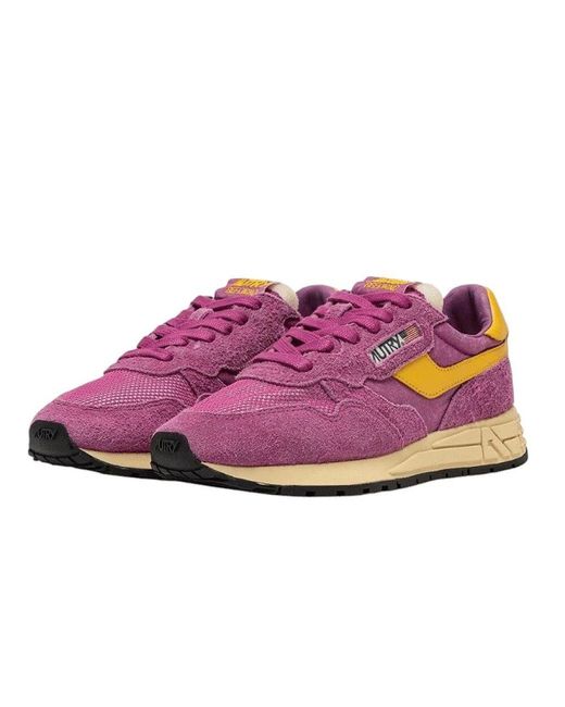 Autry Pink Reflektierende Graue Sneakers Mit Und Grünen Einsätzen