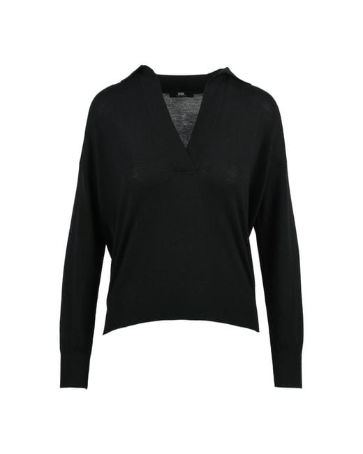 Alpha Studio Black V-Neck Knitwear