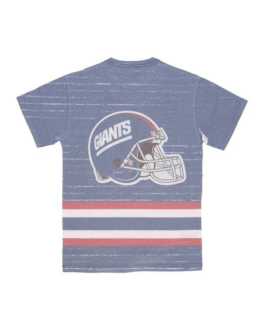 Mitchell & Ness Tops ,Veelkleurig ,Katoen Ny Giants Logo Tee Celebration in het Blue voor heren