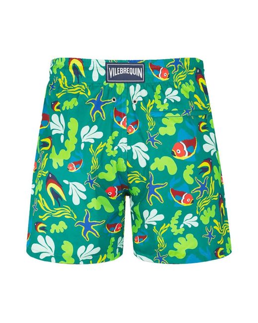 Vilebrequin Green Swim Shorts Naive Fish for men