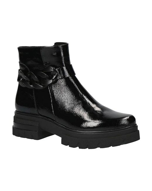 Caprice Black Ankle Boots