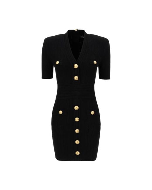 Balmain Black Short Dresses