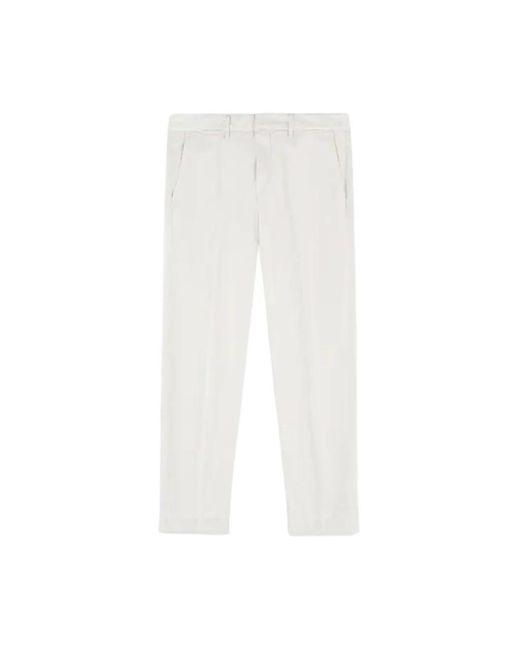 Fay White Slim-Fit Trousers for men