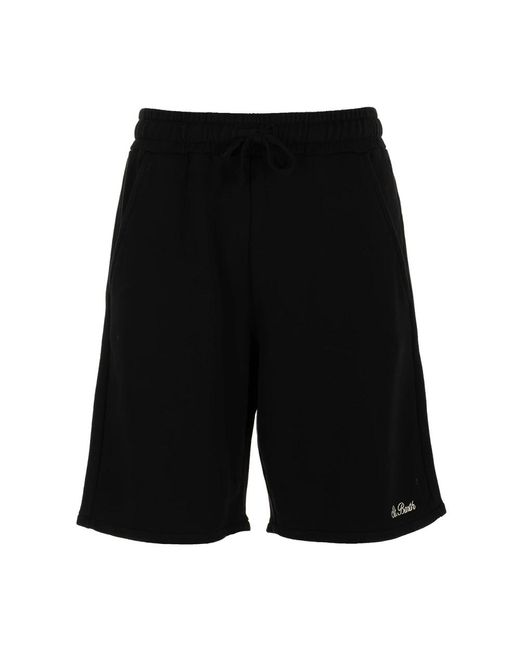 Shorts in felpa di cotone nero di Mc2 Saint Barth in Black da Uomo