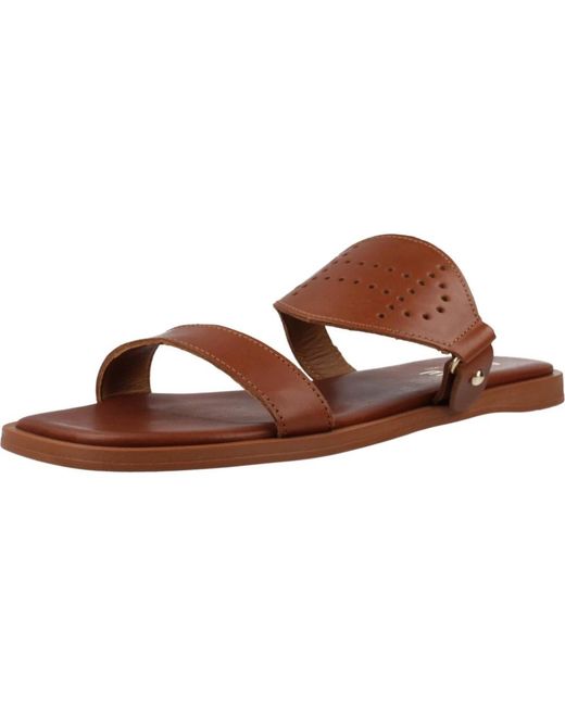 Alpe Schoenen ,Bruin ,Sandaal Slippers Met Bandjes in het Brown