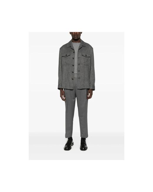 BRIGLIA Gray Suit Trousers for men