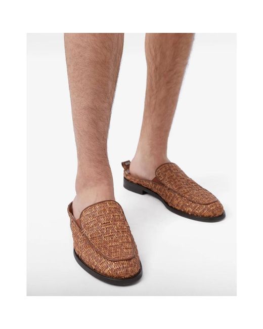 Gcds Brown Monogram-Geprägtes Raffia-Mules
