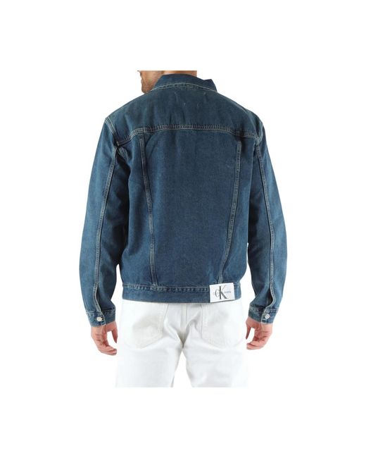 Calvin Klein Jeansjacke regular fit mit logo-patch in Blue für Herren
