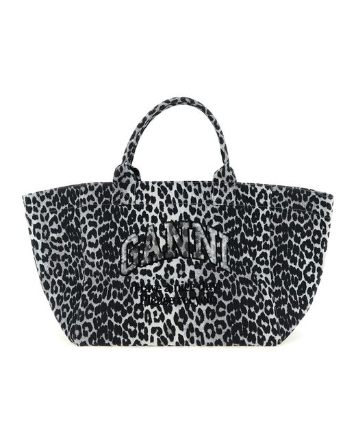 Ganni Black Shopping Bags