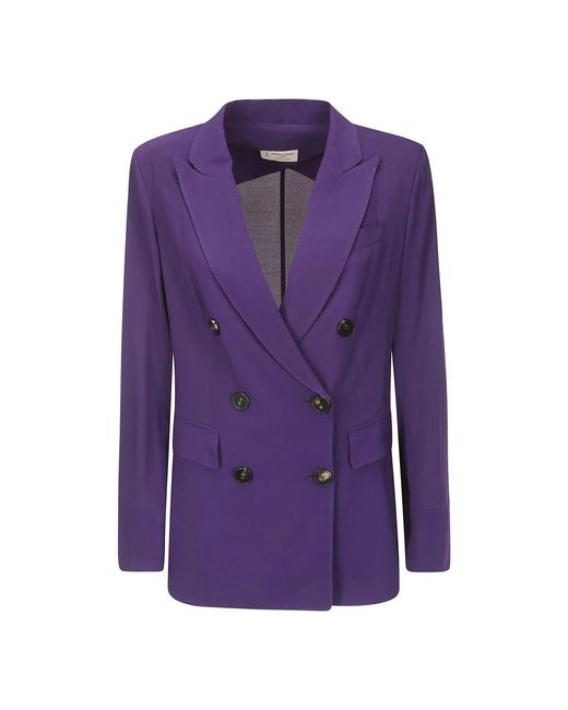 Georgette double-breasted jacket Alberto Biani de color Purple
