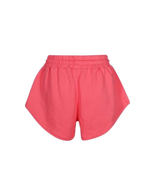 MSGM Korte Broeken ,Roze ,Katoen Katoenen Elastische Taille Shorts in het Pink