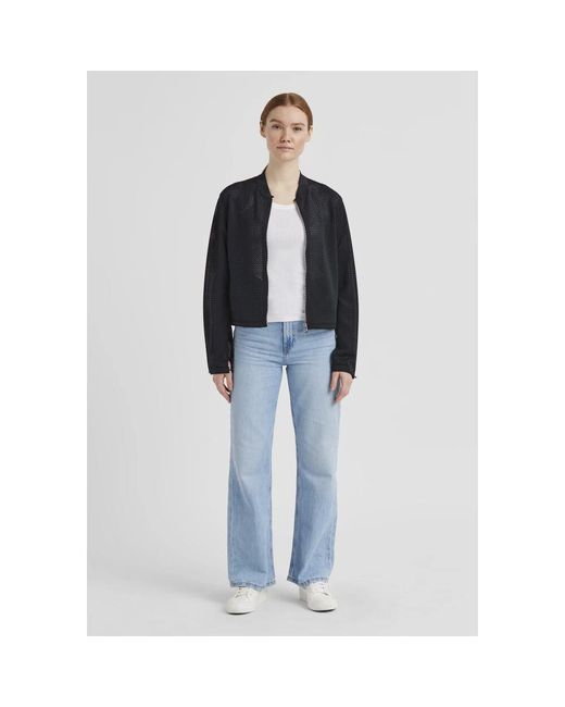 Milestone Black Blouson jacke aus kühlem scuba-jersey mit luftigem allover-motiv