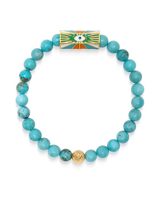 Nialaya Türkis Armband Mit Bösem Blick in Blue für Herren