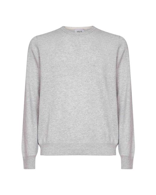 D4.0 Gray Round-Neck Knitwear for men
