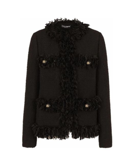 Dolce & Gabbana Black Tweed Jackets
