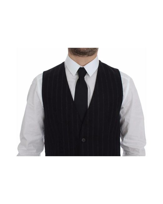 Dolce & Gabbana Black Waistcoats for men