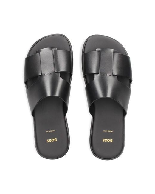 HUGO Black Sliders for men