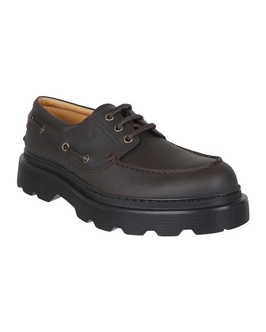 Tod's Black Boat Shoes for men