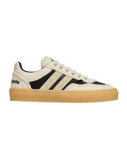 Moncler Canvas leder sneakers runde spitze logo in Brown für Herren