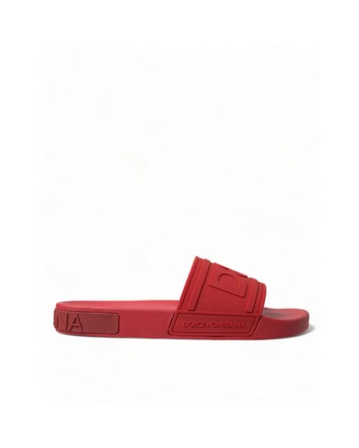 Dolce & Gabbana Luxuriöse rote slide sandalen in Red für Herren