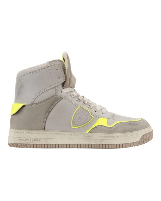 Philippe Model Schoenen ,Grijs ,Suède Hoge Top Sneakers in het Gray voor heren
