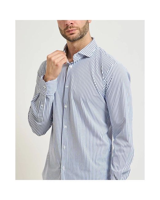Yes Zee Micro-Pattern Stretch Shirt in het Blue voor heren
