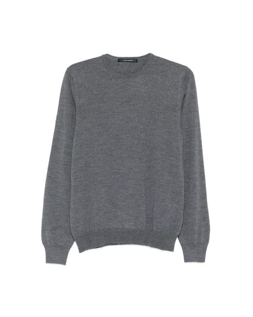 Tagliatore Wollpullover Mit Rundhalsausschnitt in Gray für Herren