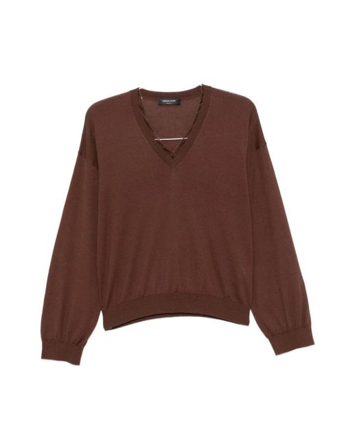 Fabiana Filippi Brown V-Neck Knitwear