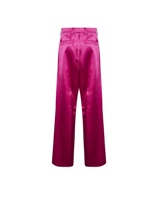 Dries Van Noten Red Wide Trousers