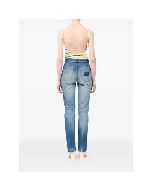 MM6 by Maison Margiela Blue Straight Jeans