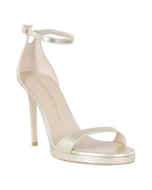 Stuart Weitzman White Nudist Platform