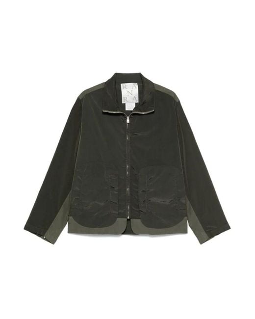 RANRA Anthrazitgraue Canvas Nylon Jacke in Green für Herren