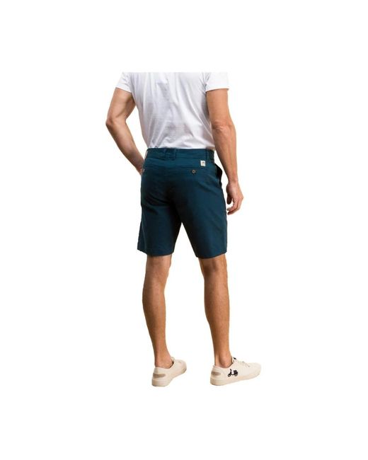 Scotta Korte Broeken ,Blauw ,Katoen Effen Bermuda Shorts in het Blue voor heren