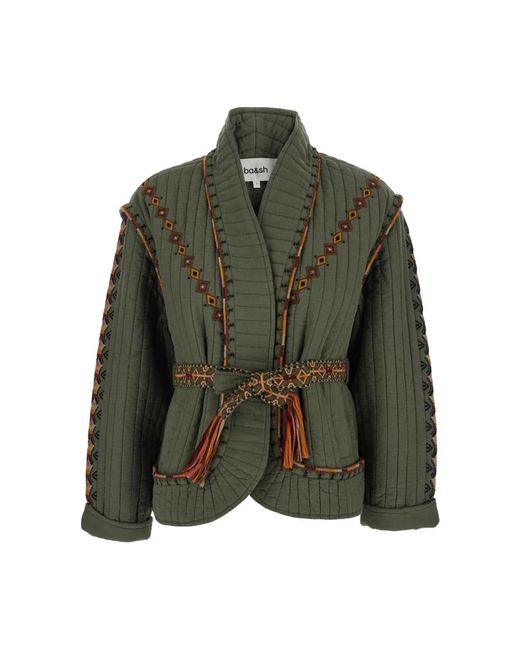 Ba&sh Jassen ,Groen ,Katoen Cocoon Jacket in het Green