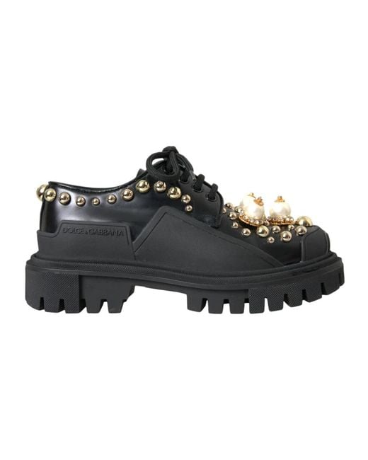 Dolce & Gabbana Black Lace-Up Boots