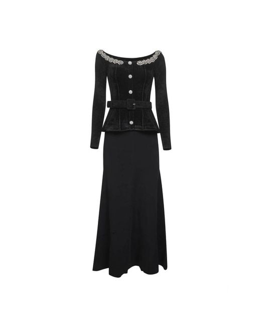 Maxi Dresses Self-Portrait en coloris Black