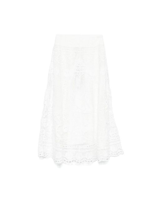 Midi Skirts Farm Rio de color White