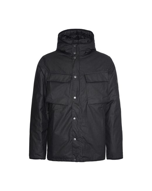 Barbour Jassen ,Zwart ,Katoen Longwell Wax Jacket in het Black voor heren